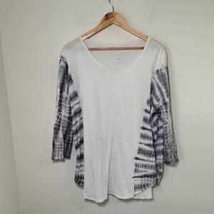 We the Free T-Shirt Women's MD White Grey Tie Dye Boho Relaxed